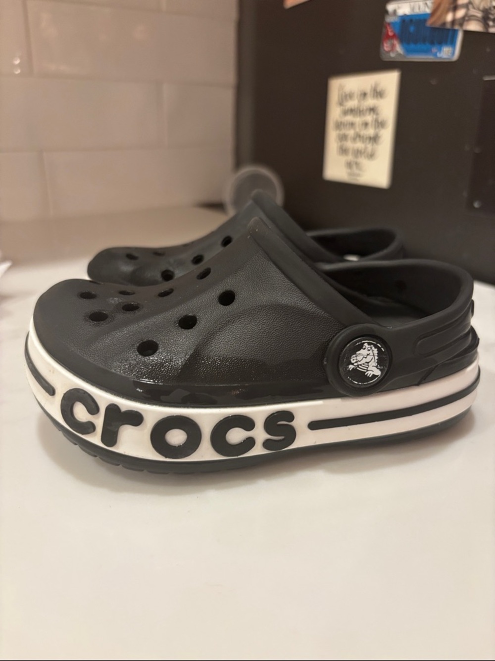 CROCS Bayaband Black and White Classic Clog Sandal